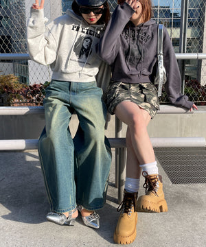 ガールプリントプルパーカー