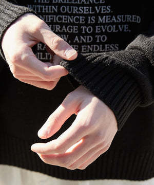 グラフィックプリントニットパーカー