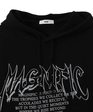 グラフィックプリントニットパーカー