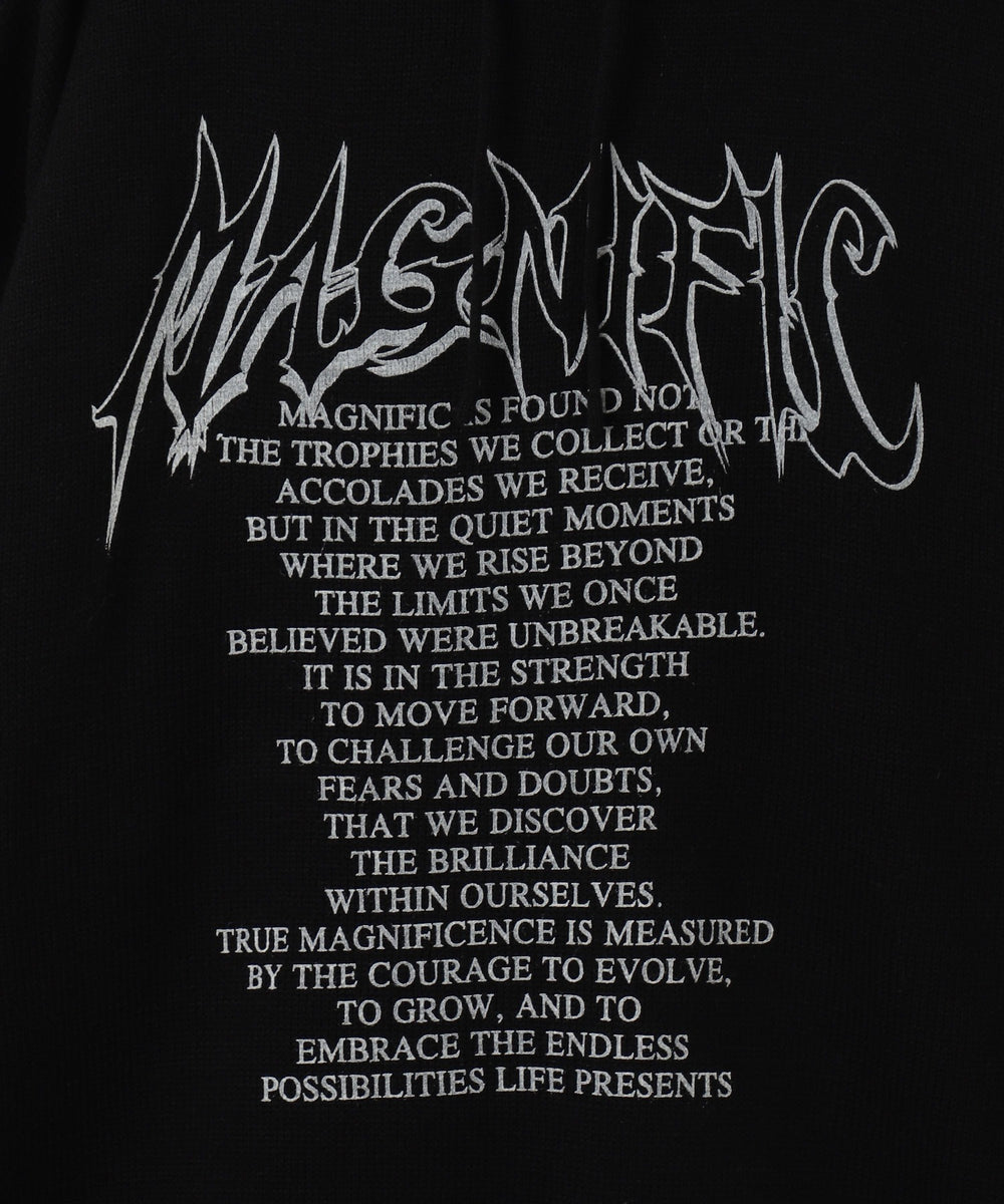 グラフィックプリントニットパーカー