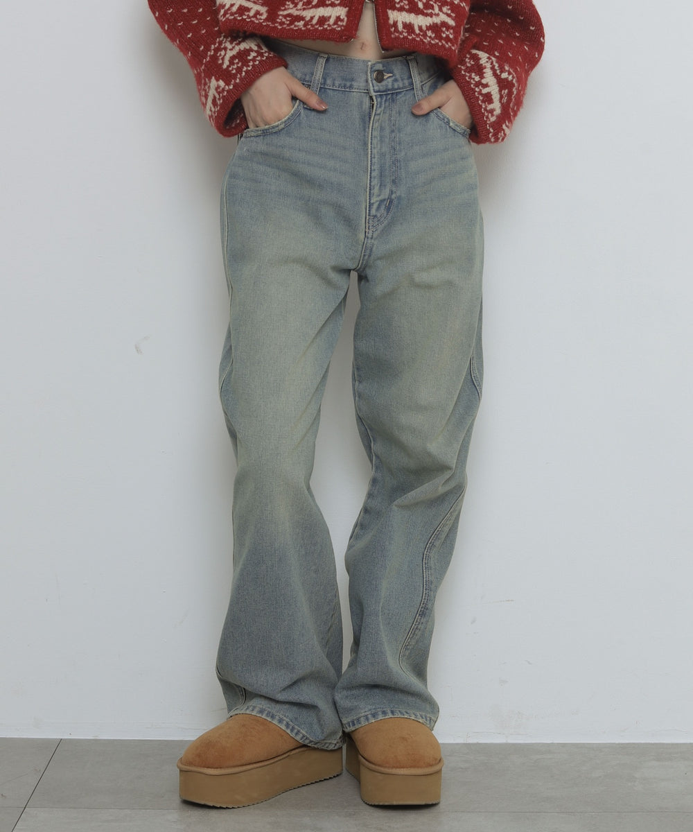 デニム淡加工　モデル：163cm M着用