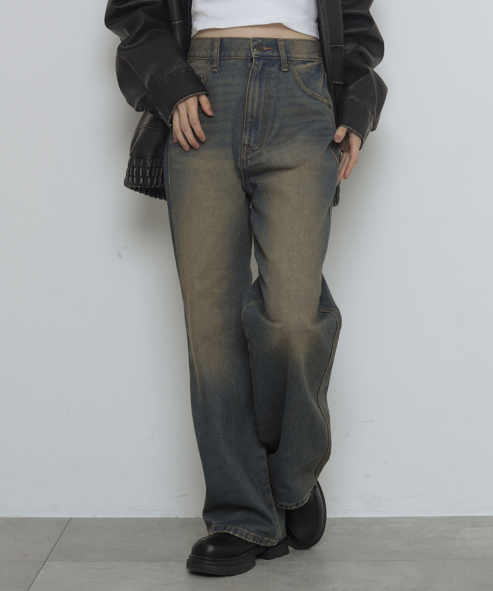 デニム濃加工　モデル：163cm M着用