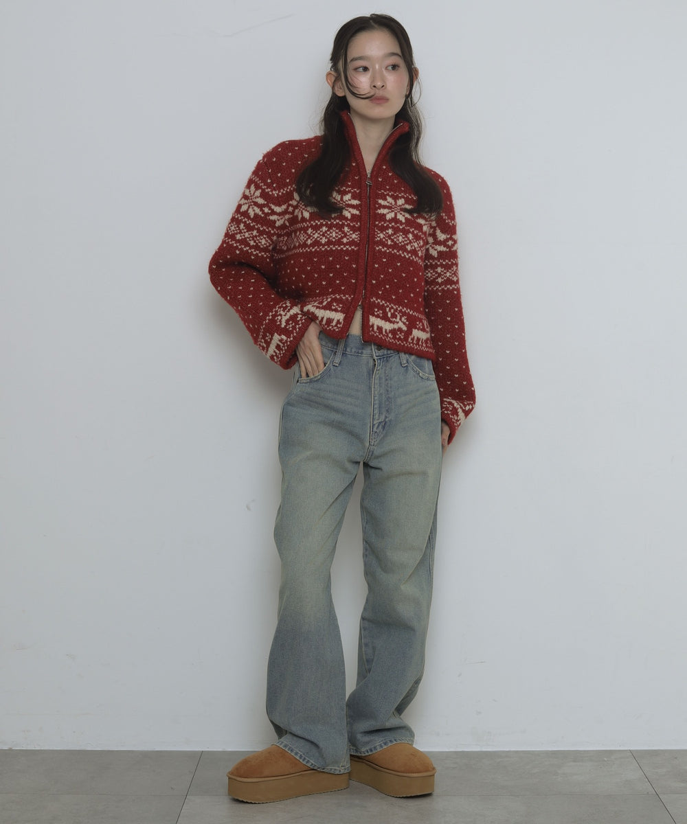 デニム淡加工　モデル：163cm M着用