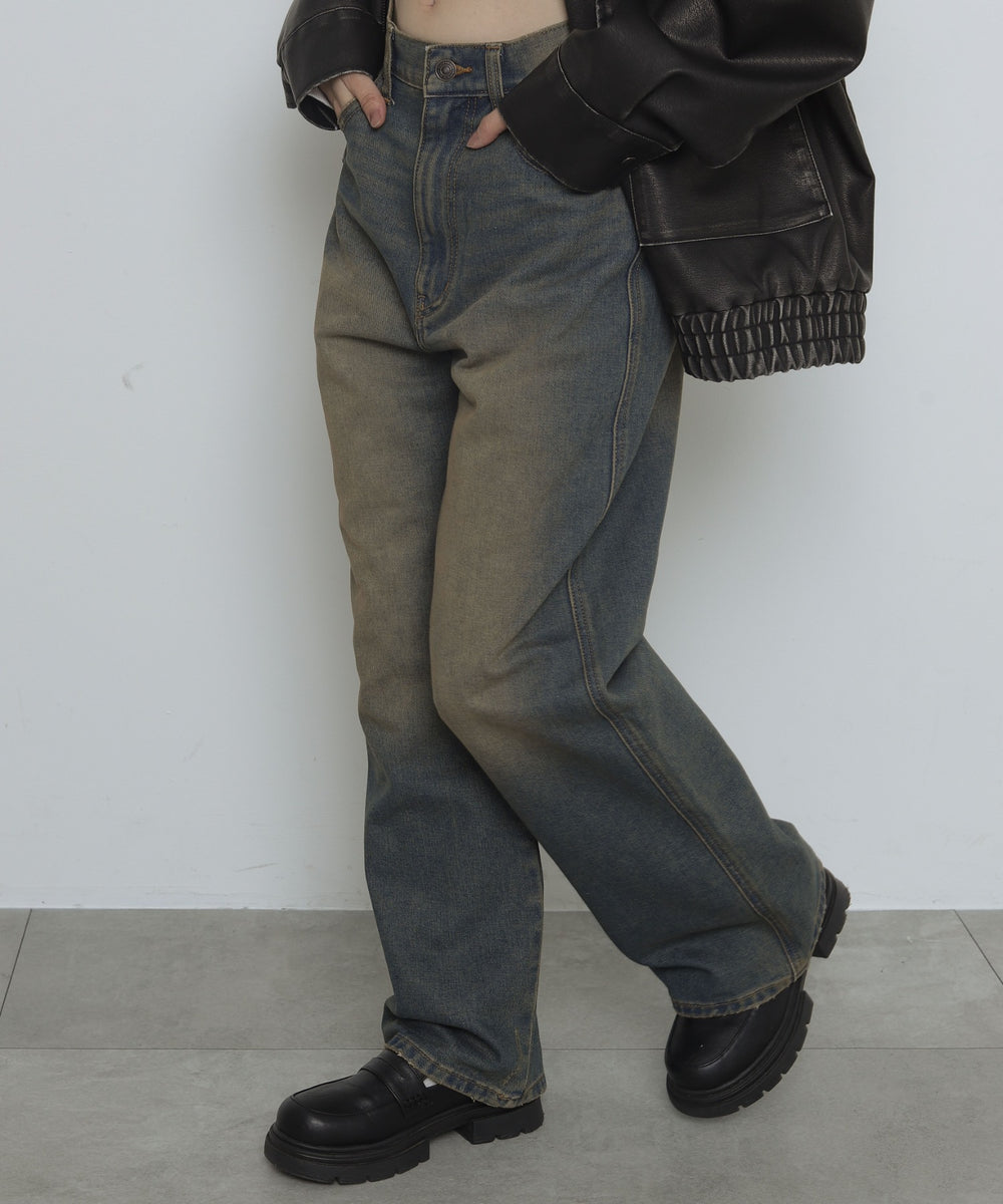 デニム濃加工　モデル：163cm M着用