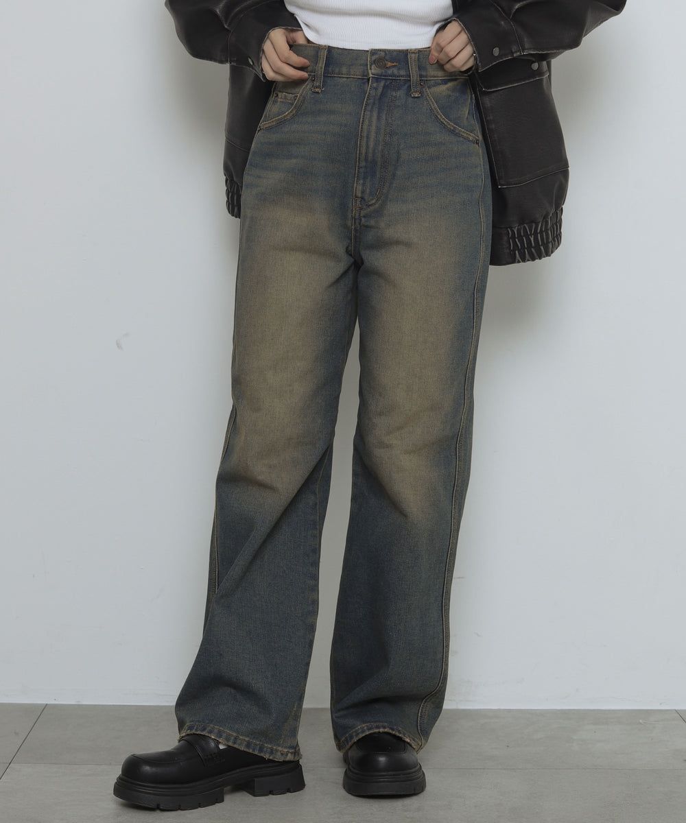 デニム濃加工　モデル：163cm M着用