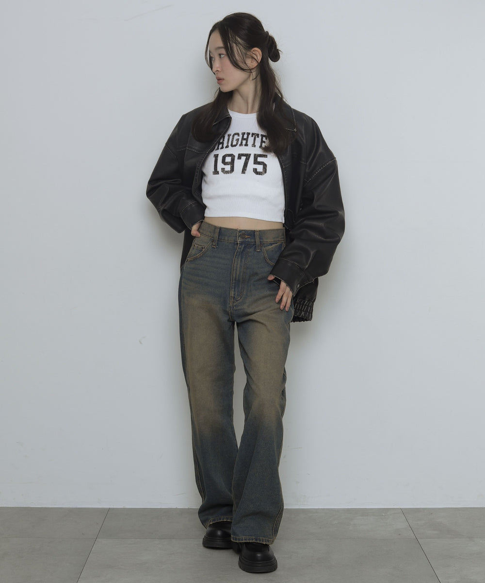 デニム濃加工　モデル：163cm M着用