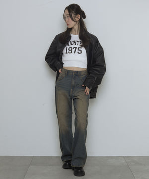 デニム濃加工　モデル：163cm M着用