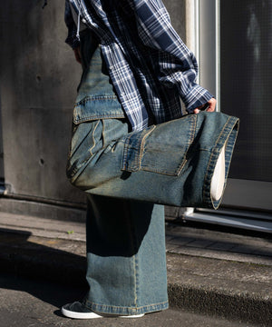 デニム中濃加工 モデル：155cm M着用