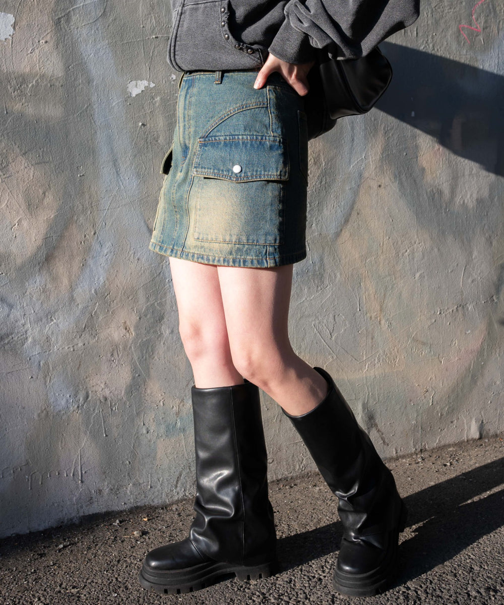 デニム中濃加工　モデル:155cm　F着用