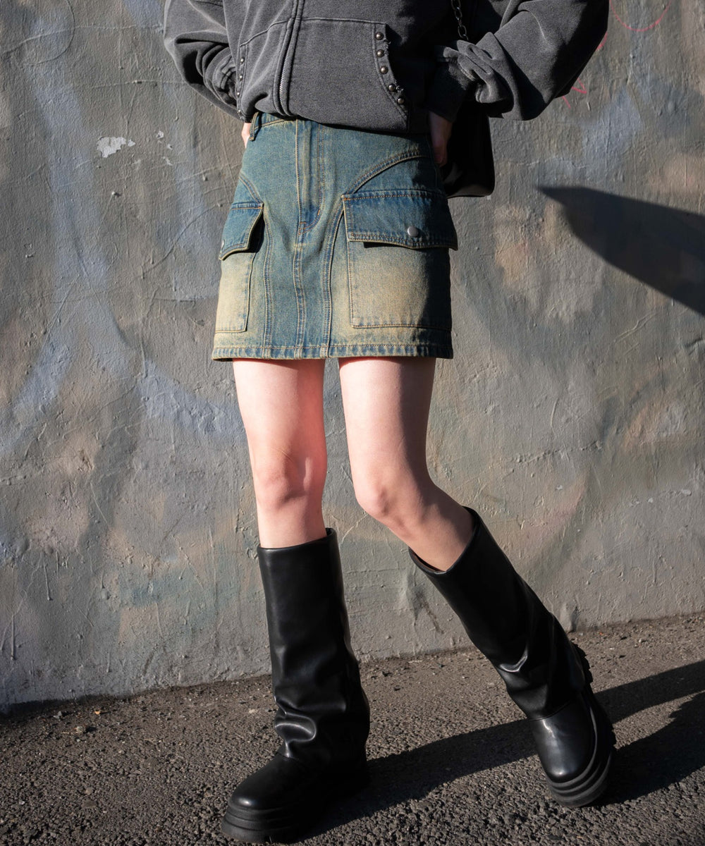 デニム中濃加工　モデル:155cm　F着用