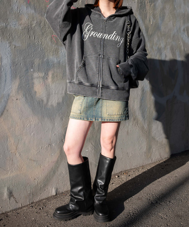 デニム中濃加工　モデル:155cm　F着用