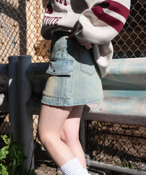 デニム淡加工　モデル:155cm　F着用