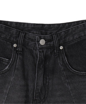 カーブラインバレルレッグデニムパンツ