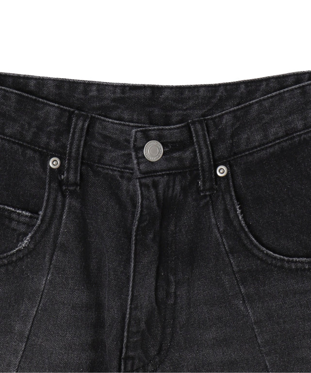 カーブラインバレルレッグデニムパンツ