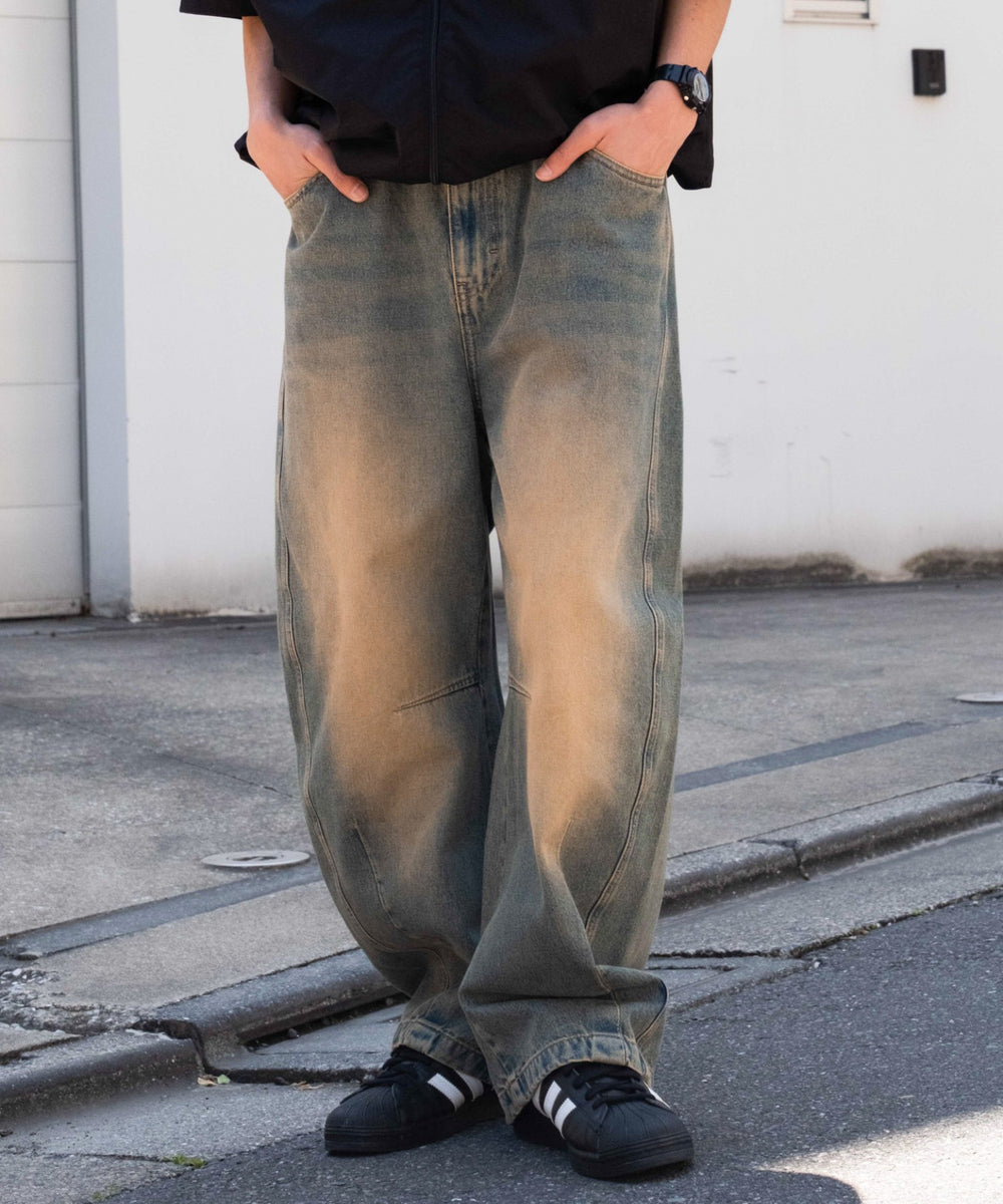 デニム淡加工 モデル：175cm L着用