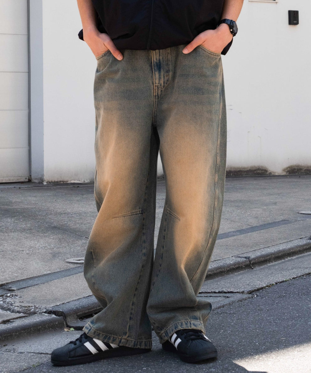 デニム淡加工 モデル：175cm L着用