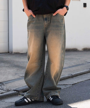 デニム淡加工 モデル：175cm L着用