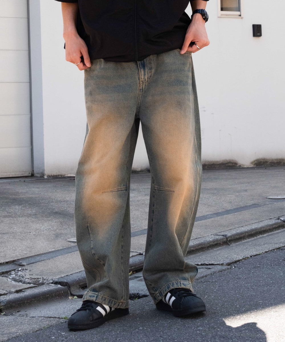 デニム淡加工 モデル：175cm L着用