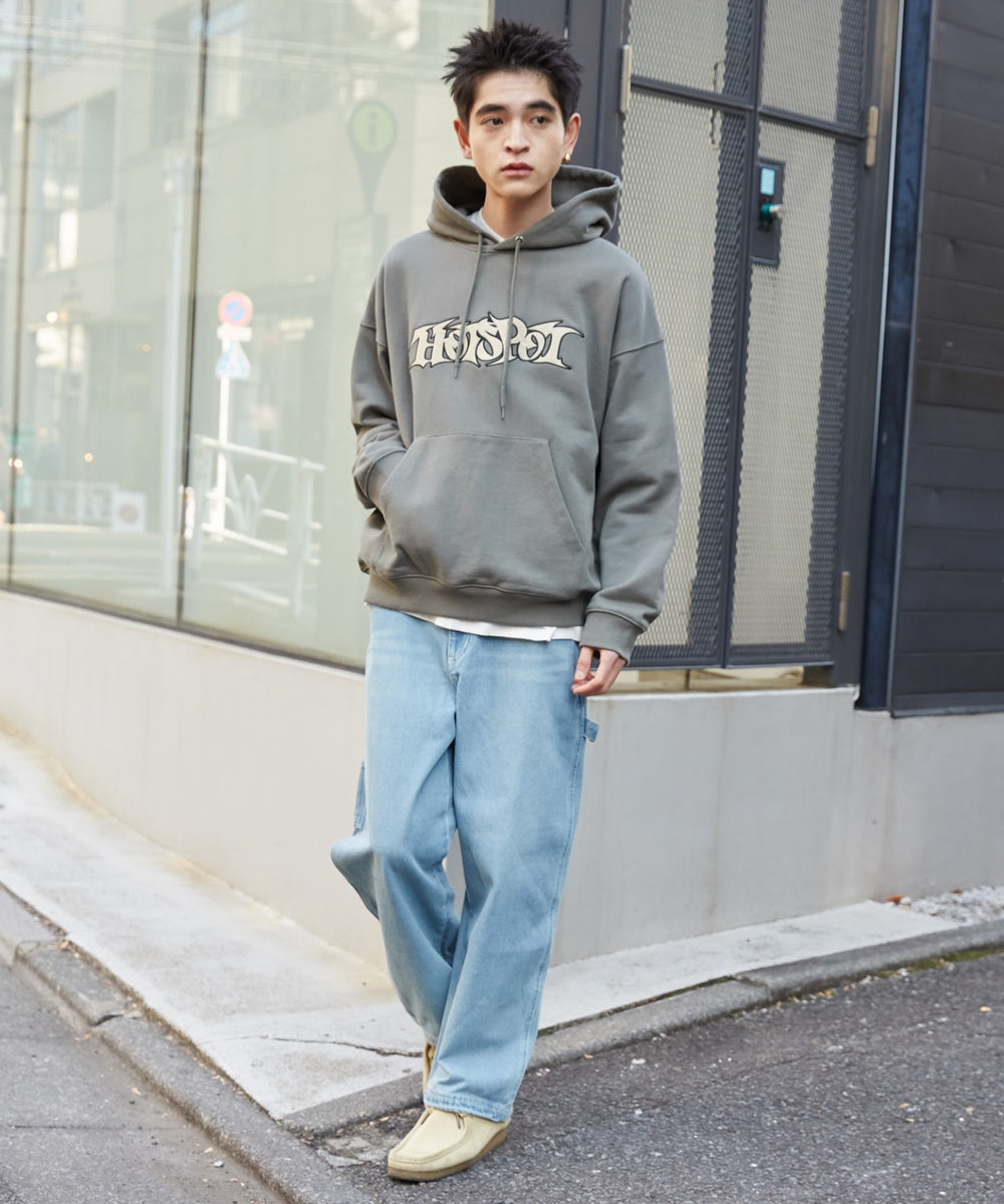 デニム淡加工 モデル：180cm L着用