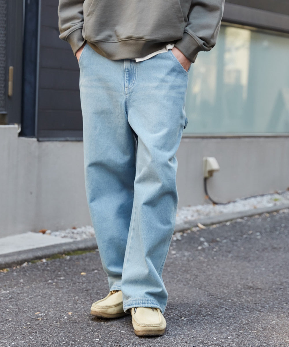 デニム淡加工 モデル：180cm L着用