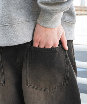 イージー3Dバレルレッグデニムパンツ