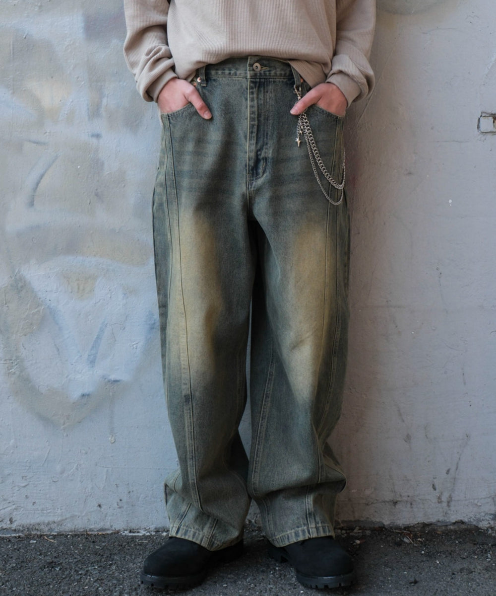 デニム淡加工　モデル:175cm L着用