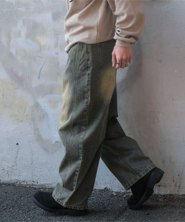 デニム淡加工　モデル:175cm L着用