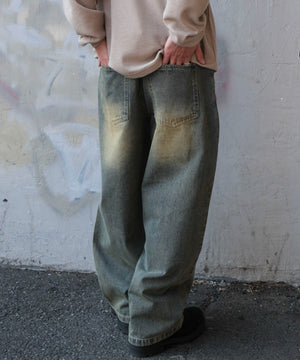 デニム淡加工　モデル:175cm L着用