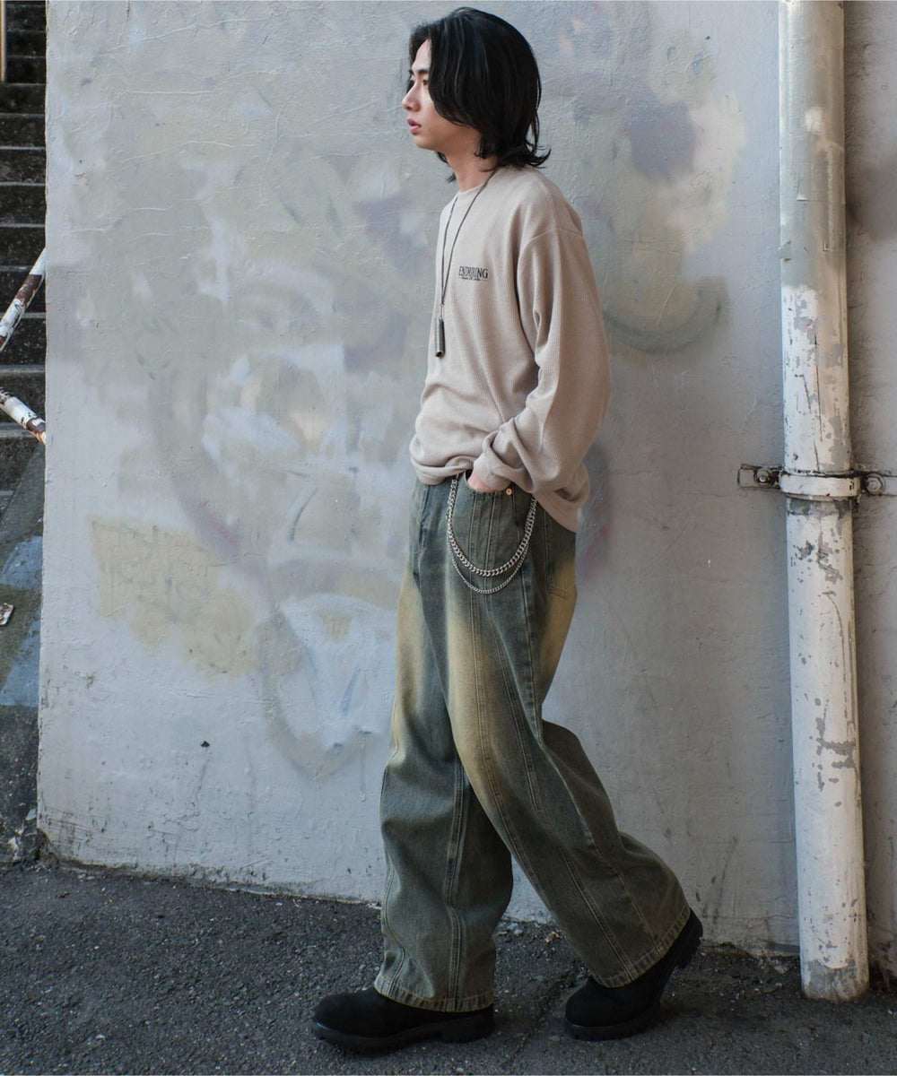 デニム淡加工　モデル:175cm L着用