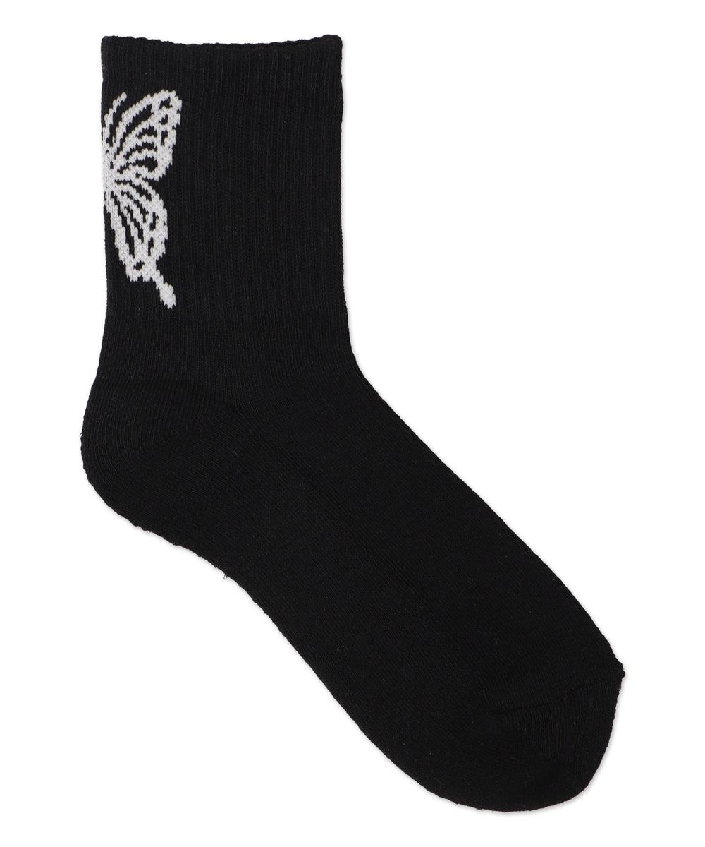 バックバタフライクルーソックス