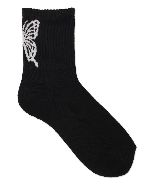 バックバタフライクルーソックス