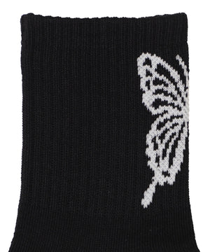 バックバタフライクルーソックス