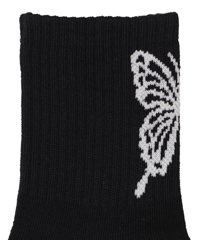 バックバタフライクルーソックス