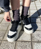 ボリュームレースアップ厚底スニーカー/ブラック