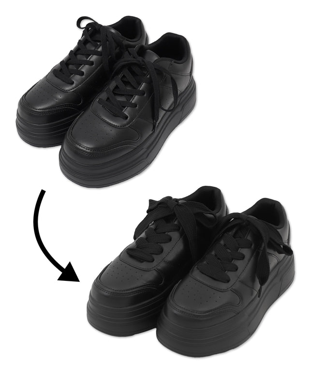 ボリュームレースアップ厚底スニーカー