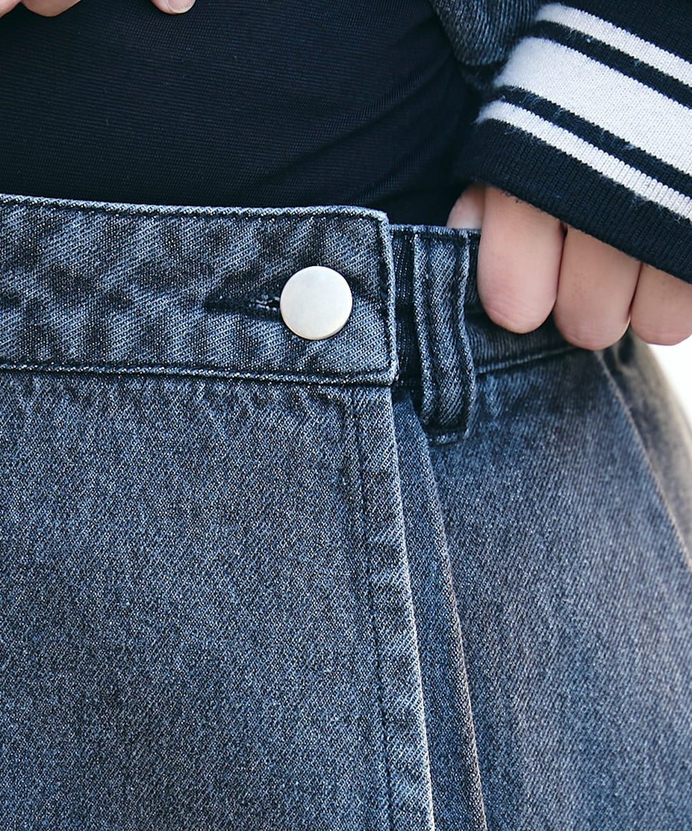 デニムラッププリーツスカート