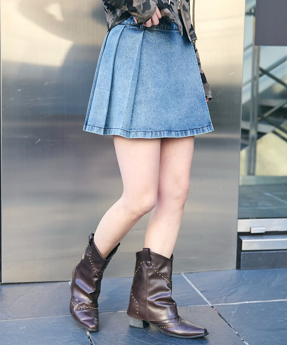 デニム淡加工 モデル：155cm F着用