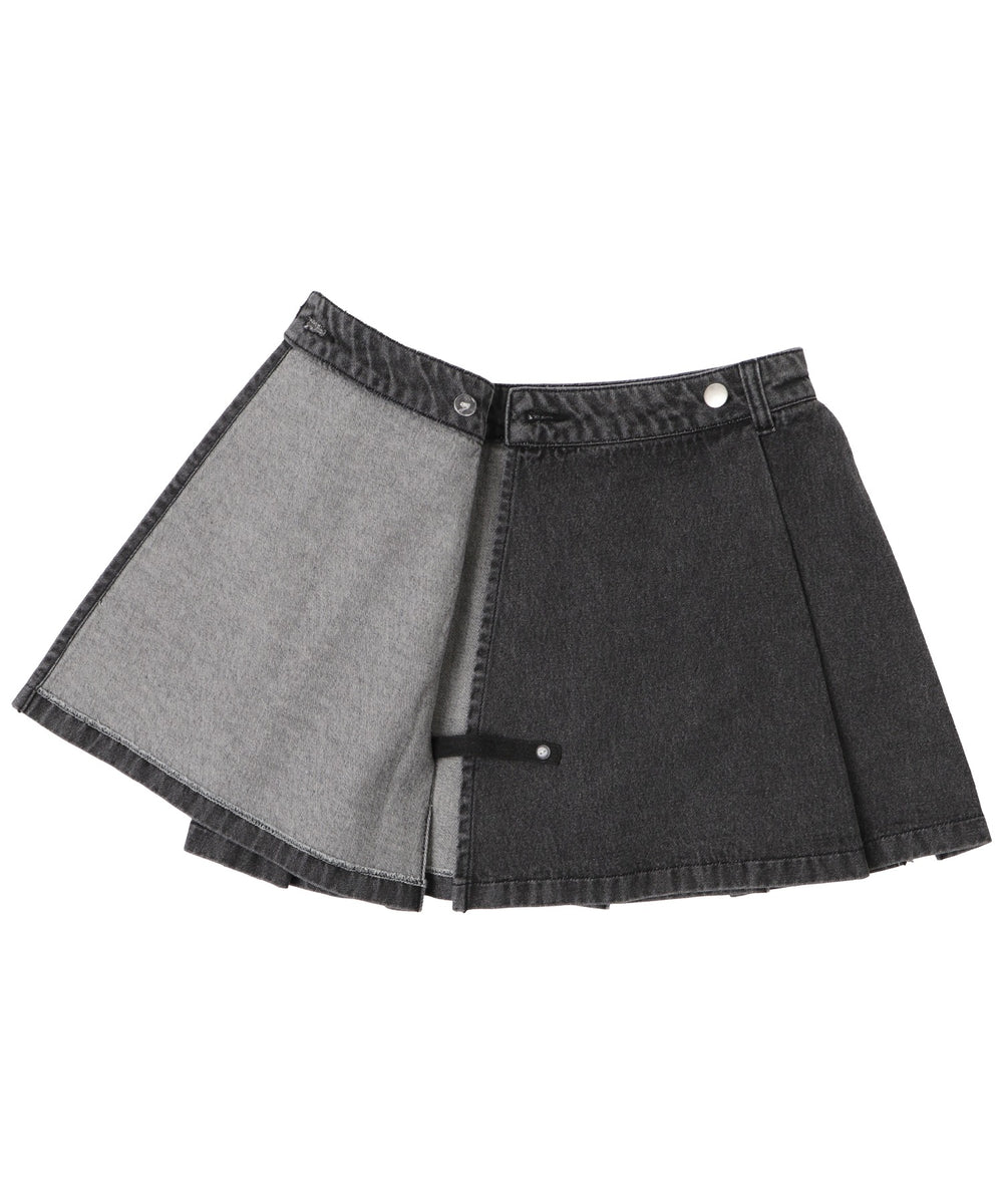 デニムラッププリーツスカート