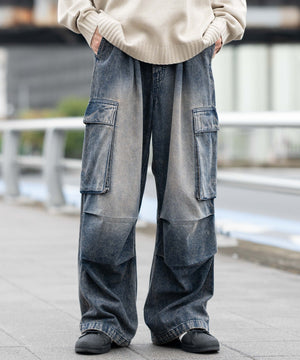 デニム中濃加工 モデル：175cm L着用