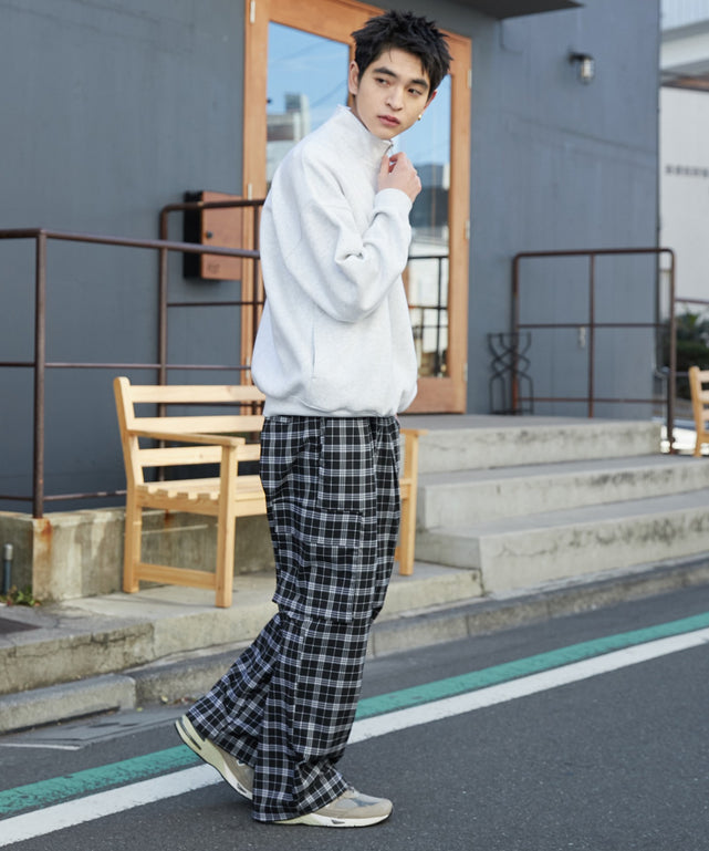 ブラックチェック モデル：180cm L着用