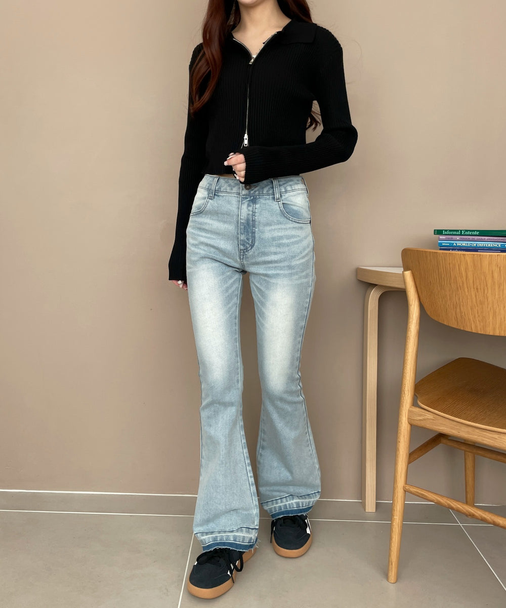 デニム淡加工 モデル：160cm M着用