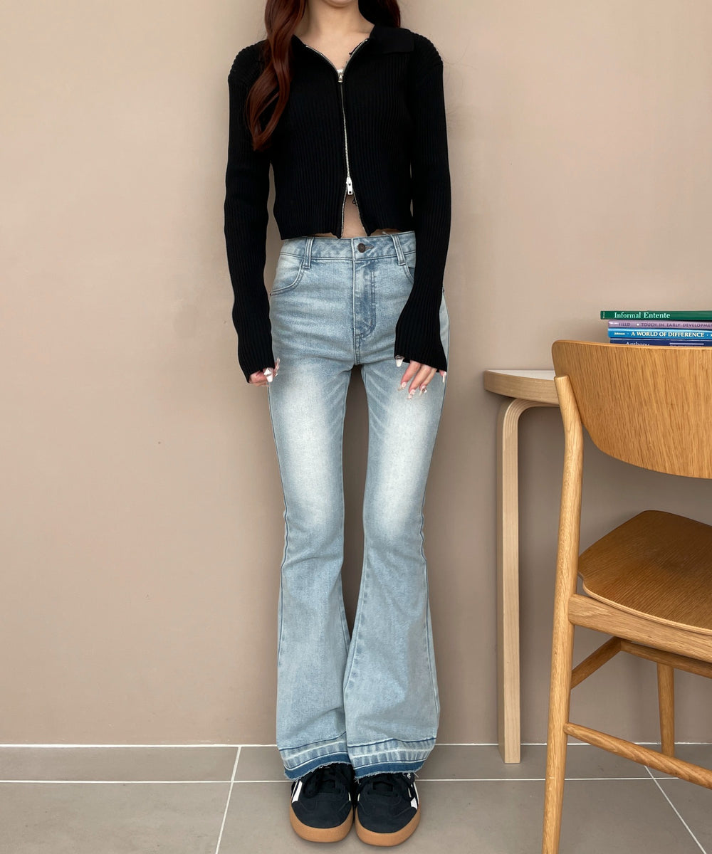 デニム淡加工 モデル：160cm M着用