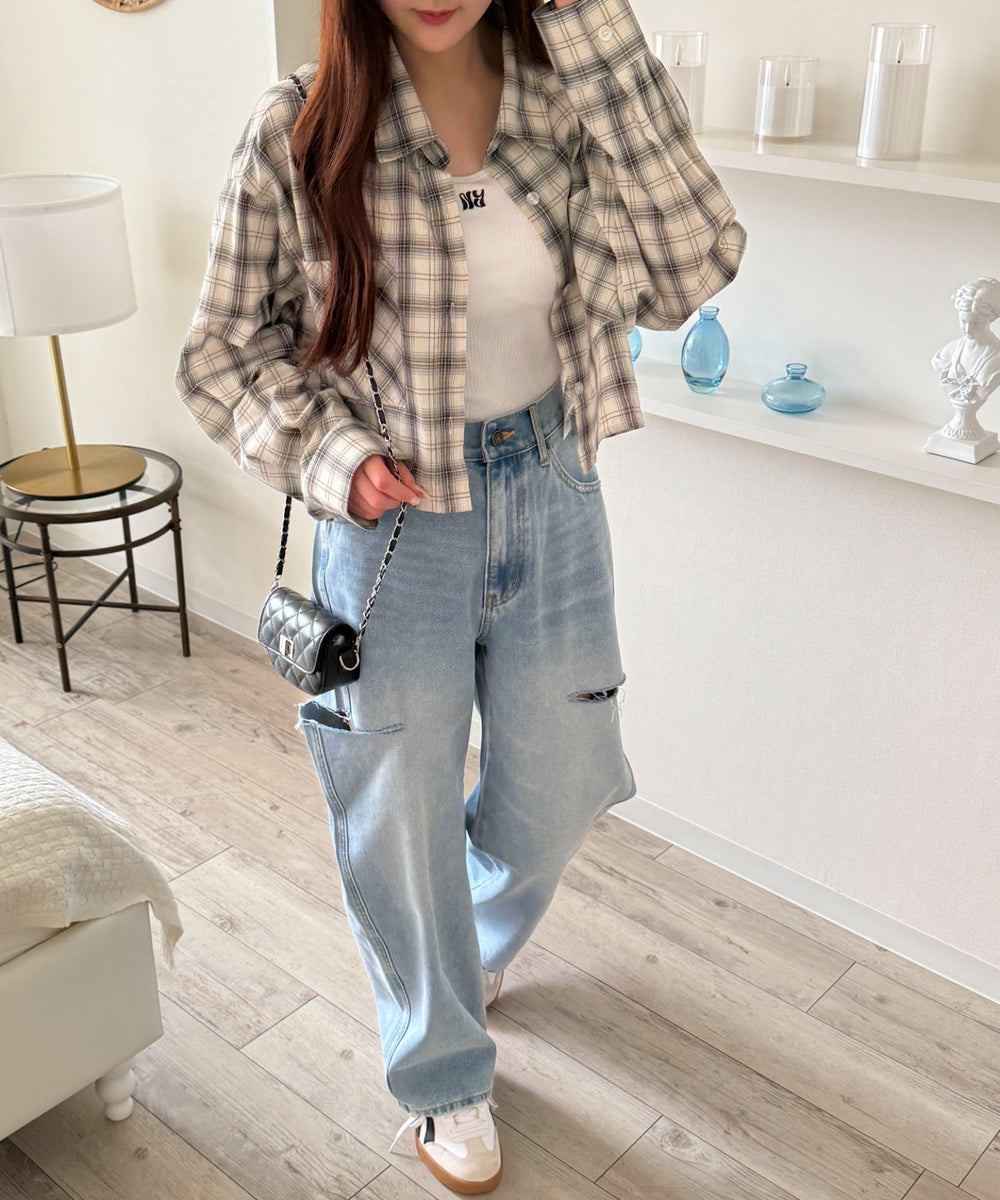 デニム淡 モデル：160cm M着用