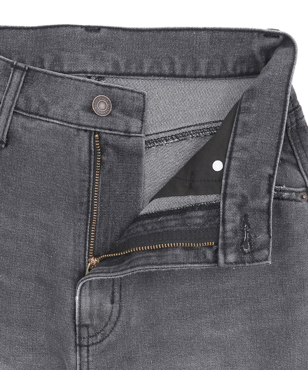 サイドカットデニムストレートパンツ