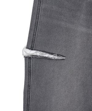 サイドカットデニムストレートパンツ