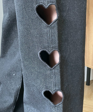 ハートサイドラインストレートパンツ