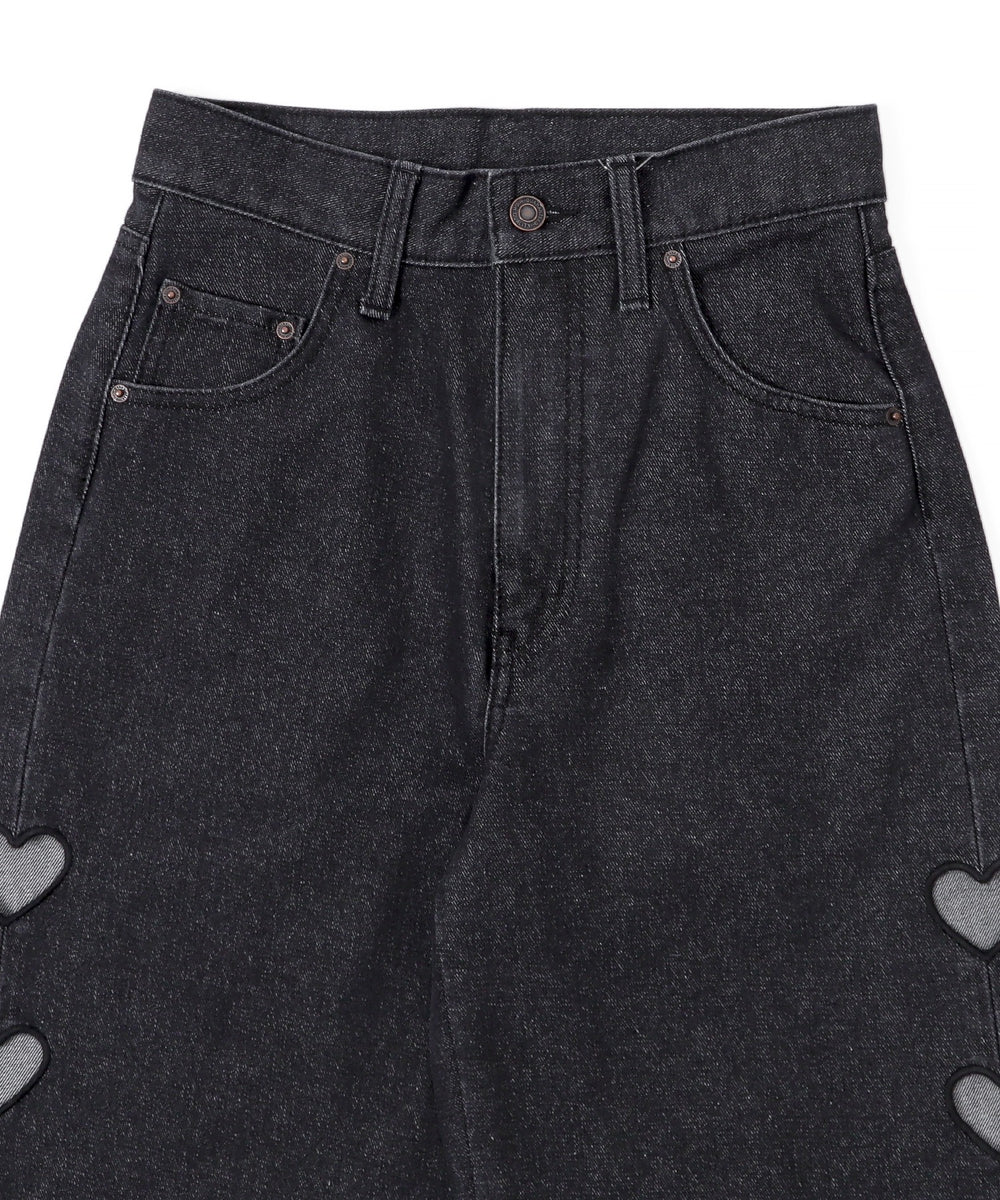 ハートサイドラインストレートパンツ