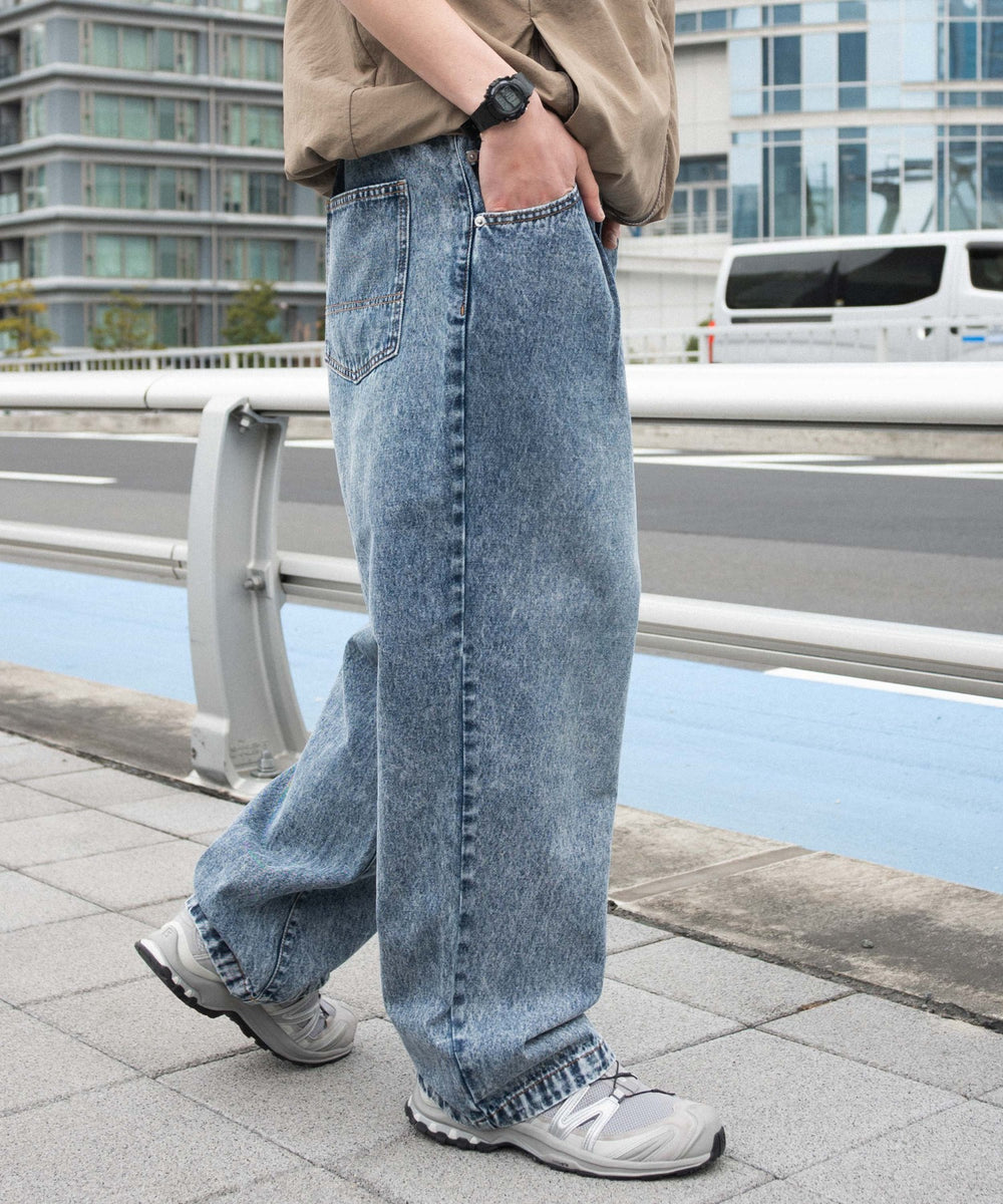 デニム中濃加工 モデル：180cm L着用