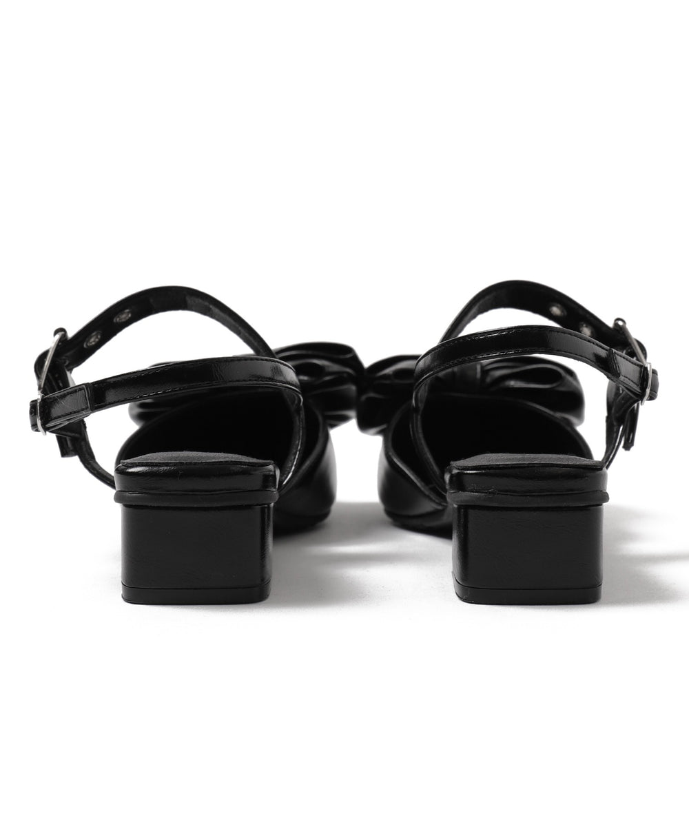 ダブルリボンポインテッドシューズ