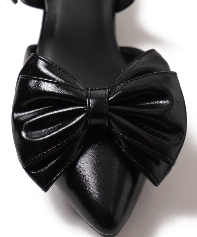 ダブルリボンポインテッドシューズ